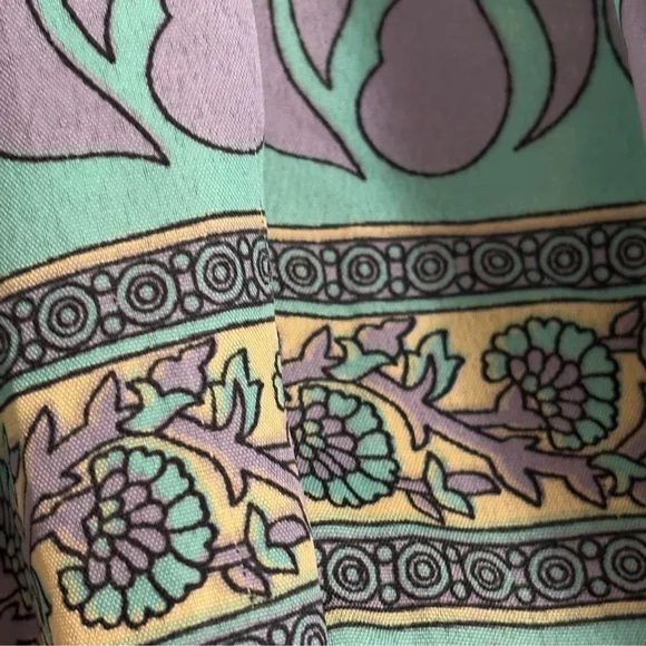 NWT Silk Boho Tiered Wrap Dress By Guru Sz Medium / Large - Picture 7 of 14